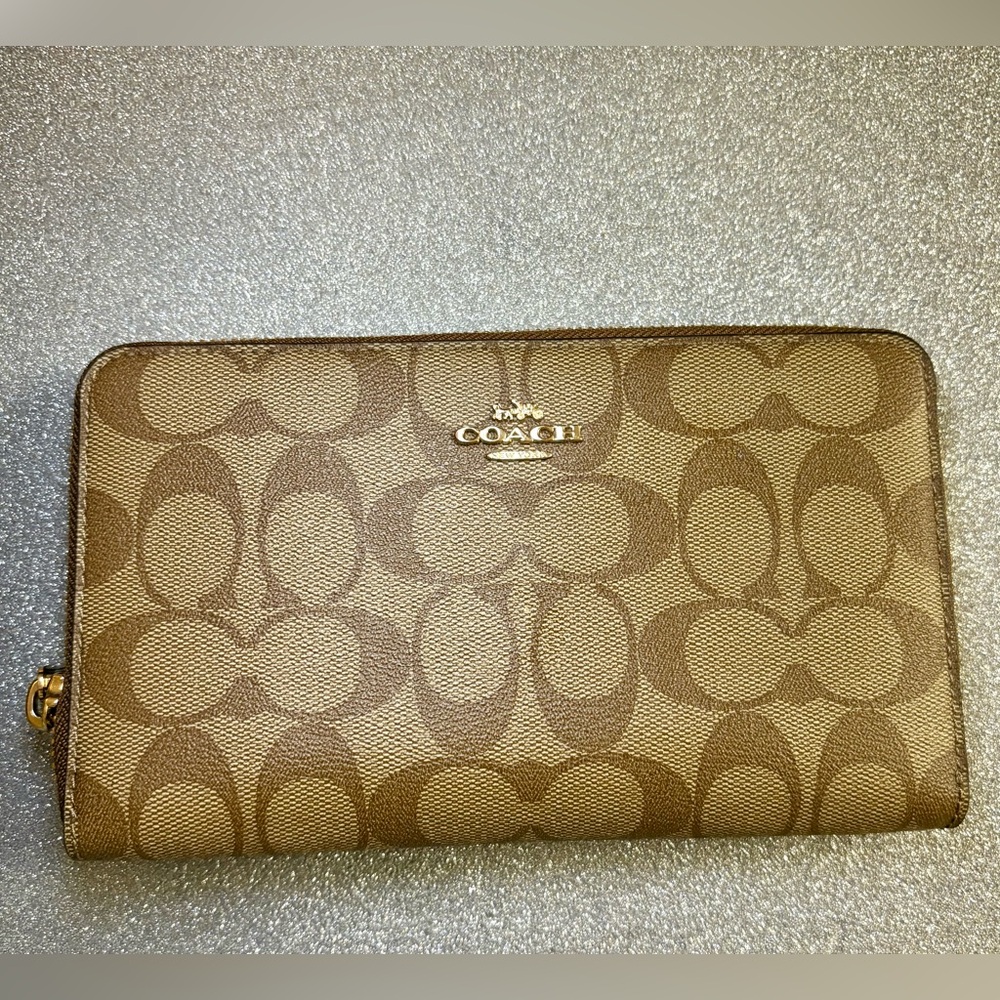Coach Brown Signature Large Wallet